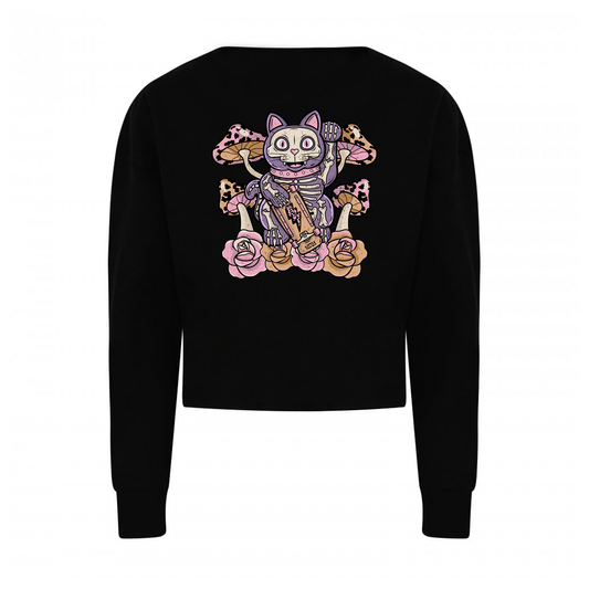 Maneki-Neko Cropped Sweatshirt