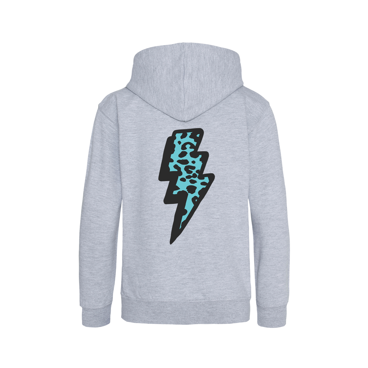 Heather grey blue bolt hoody