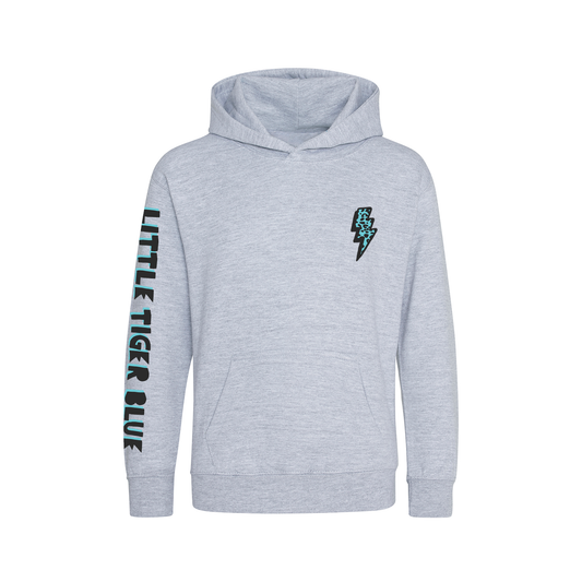 Heather grey blue bolt hoody